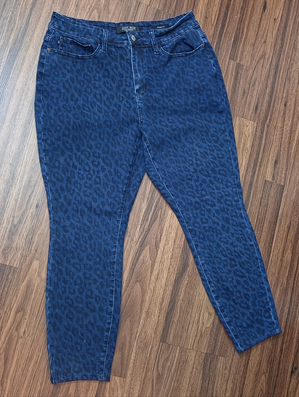 Judy Blue Dark Blue Leopard Print Women's Jeans